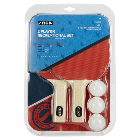 Stiga Classic 2 Player Table Tennis Racket Set