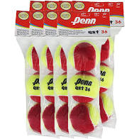 Penn QST 36 Red Tennis Balls Case - 8 Polybags/ 24 Balls